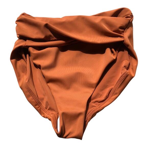 Andie NWT Women’s Barbados High Rise Bikini Bottom Chestnut Orange Extra Small - Picture 3 of 12